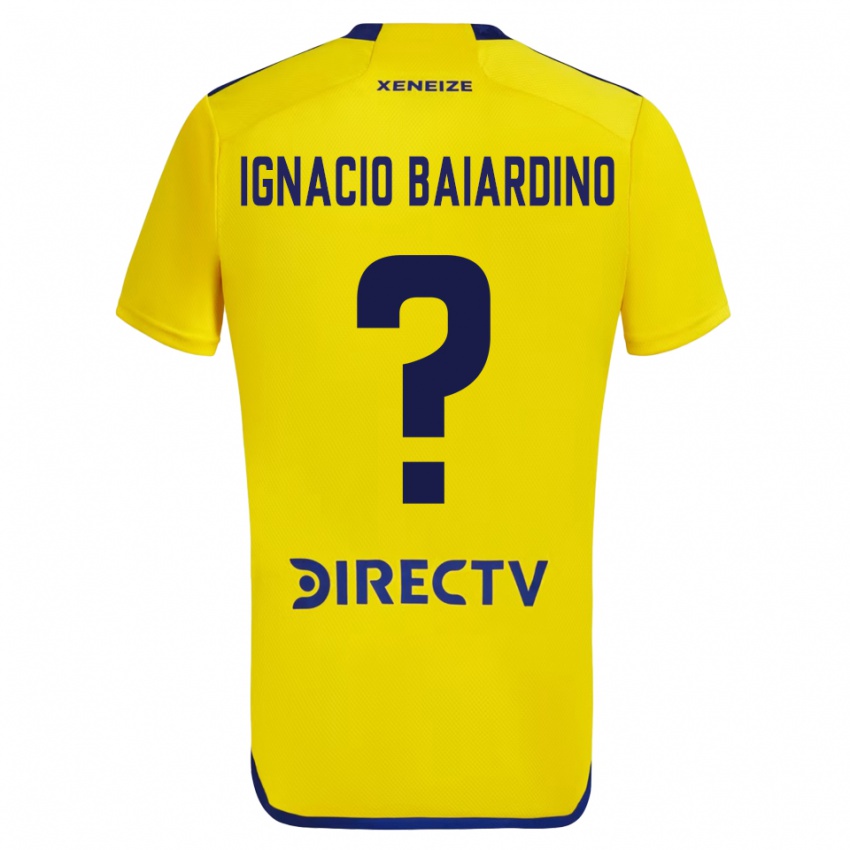 Criança Camisola Juan Ignacio Baiardino #0 Amarelo Azul Alternativa 2024/25 Camisa