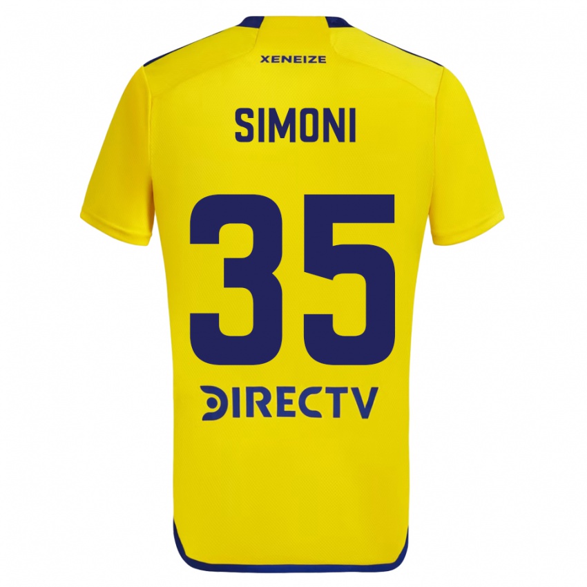 Criança Camisola Valentino Simoni #35 Amarelo Azul Alternativa 2024/25 Camisa