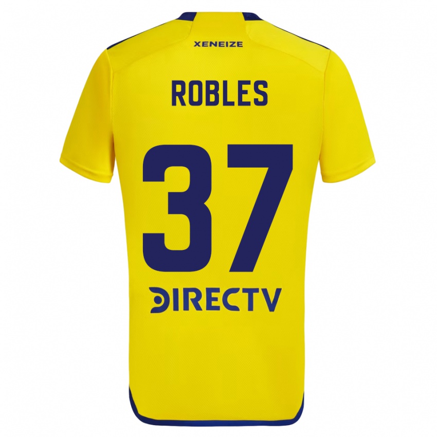 Criança Camisola Sebastián Díaz Robles #37 Amarelo Azul Alternativa 2024/25 Camisa