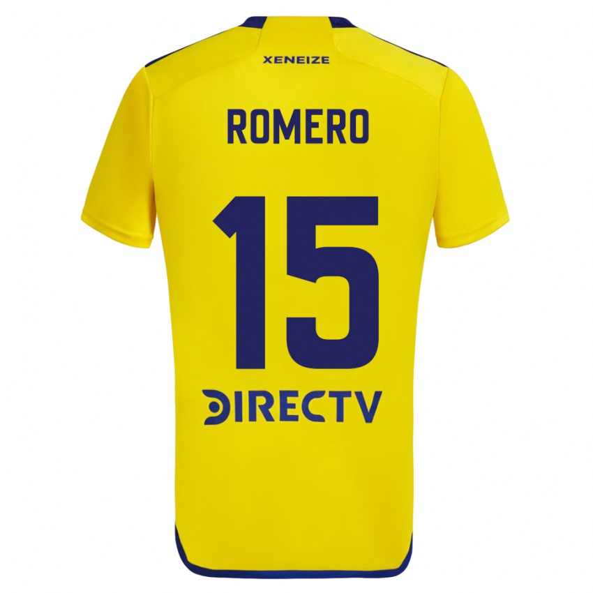 Criança Camisola Alejo Romero #15 Amarelo Azul Alternativa 2024/25 Camisa