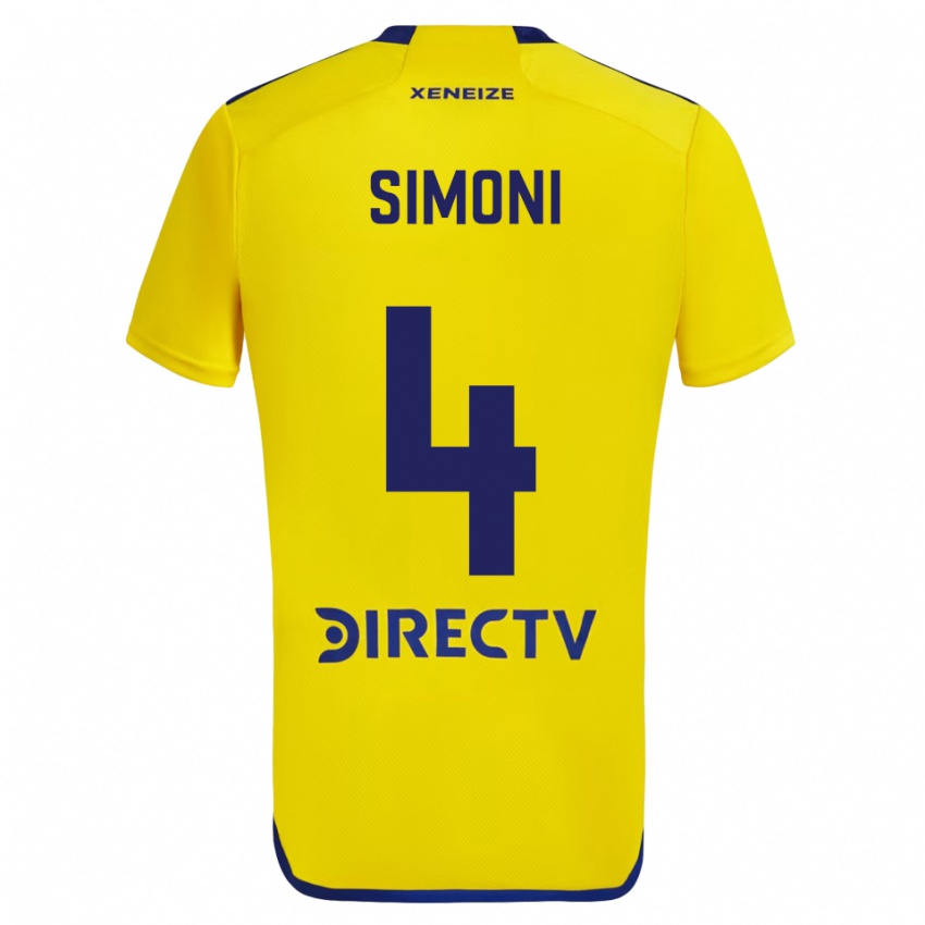 Criança Camisola Tiago Simoni #4 Amarelo Azul Alternativa 2024/25 Camisa