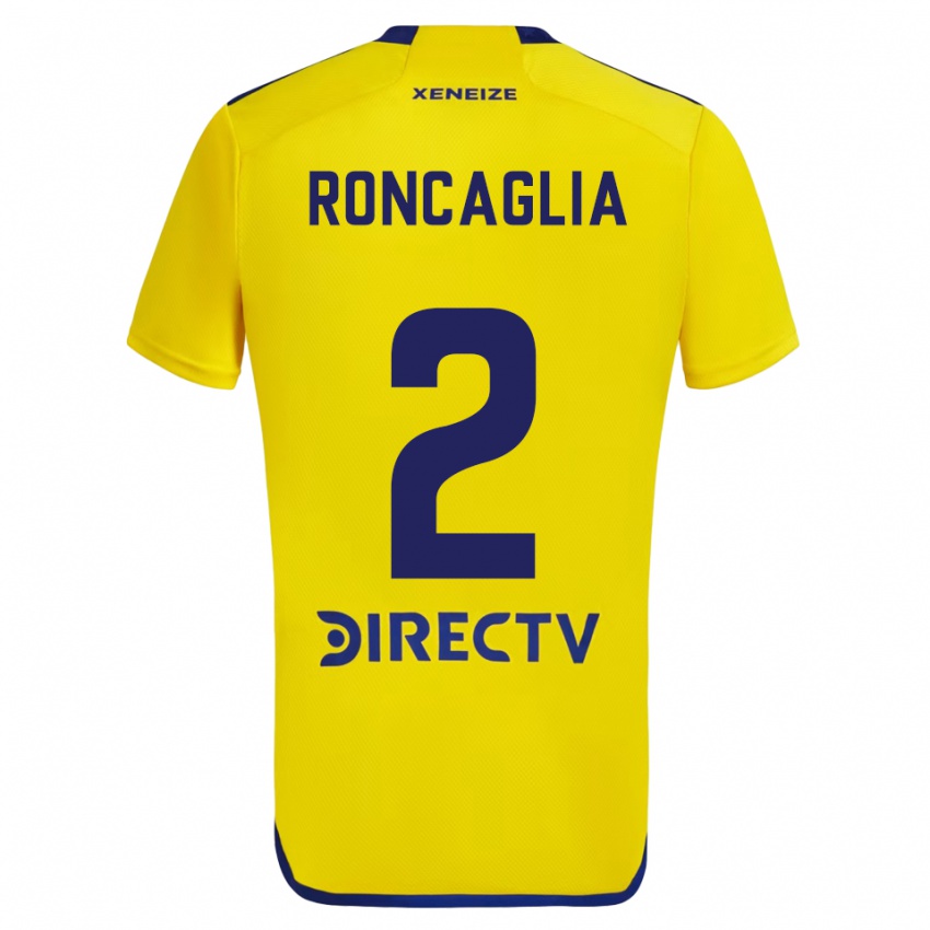 Criança Camisola Facundo Roncaglia #2 Amarelo Azul Alternativa 2024/25 Camisa