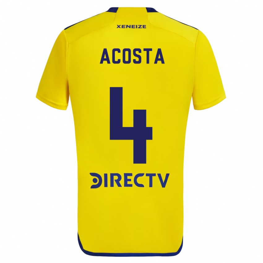 Criança Camisola Natan Acosta #4 Amarelo Azul Alternativa 2024/25 Camisa