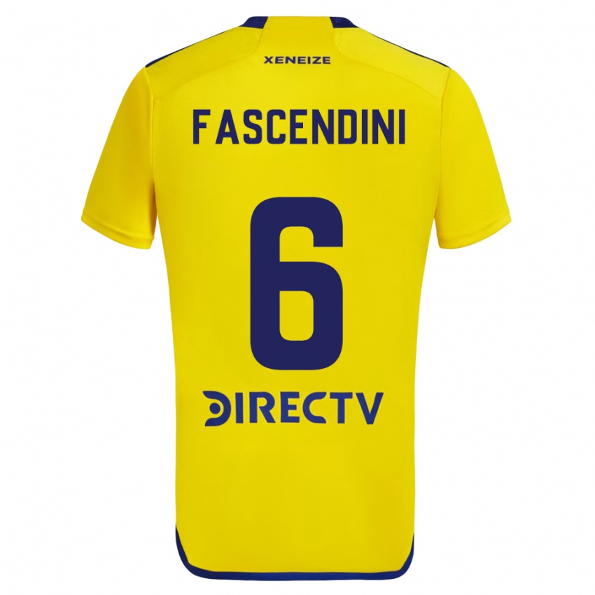 Criança Camisola Valentín Fascendini #6 Amarelo Azul Alternativa 2024/25 Camisa