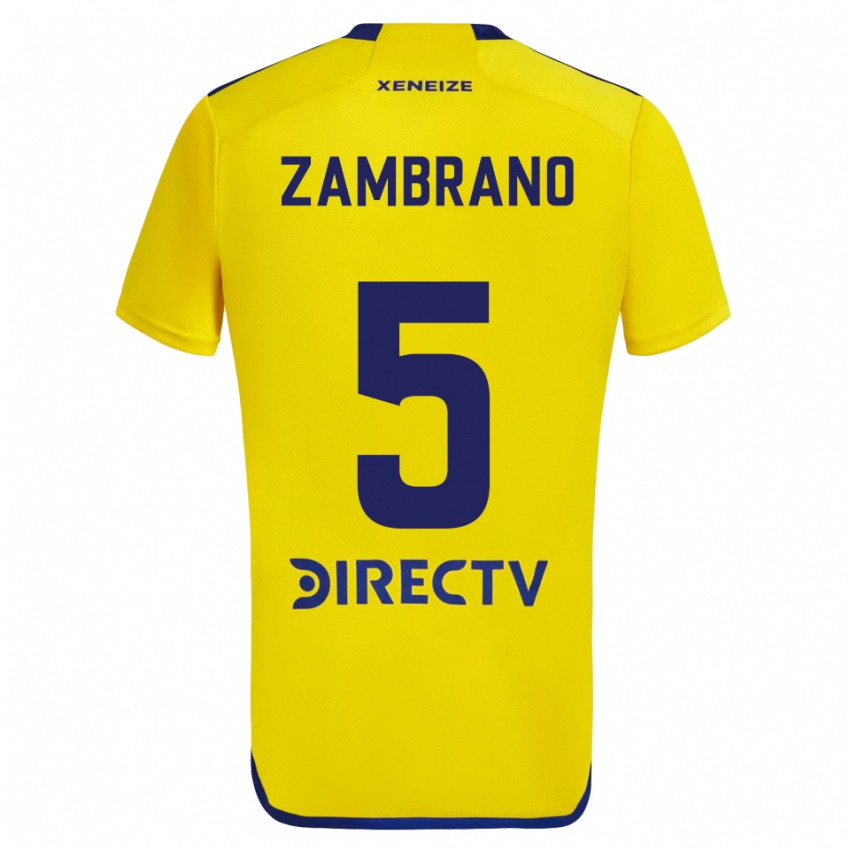 Criança Camisola Carlos Zambrano #5 Amarelo Azul Alternativa 2024/25 Camisa