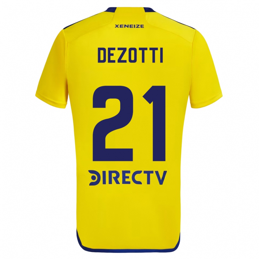 Criança Camisola Martina Dezotti #21 Amarelo Azul Alternativa 2024/25 Camisa