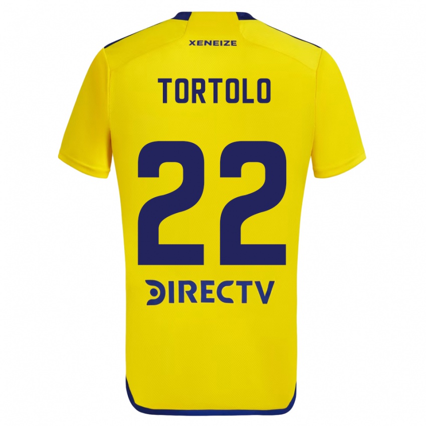 Criança Camisola Dulce Tortolo #22 Amarelo Azul Alternativa 2024/25 Camisa