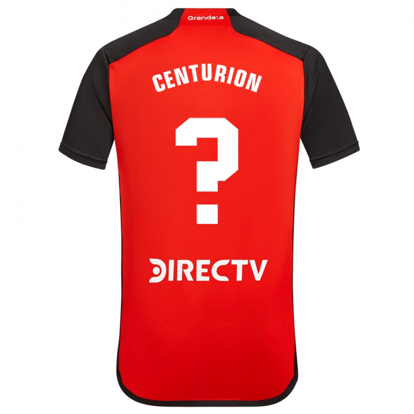 Criança Camisola Ezequiel Centurión #0 Vermelho Preto Branco Alternativa 2024/25 Camisa