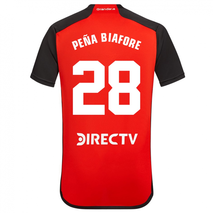 Criança Camisola Felipe Pena Biafore #28 Vermelho Preto Branco Alternativa 2024/25 Camisa