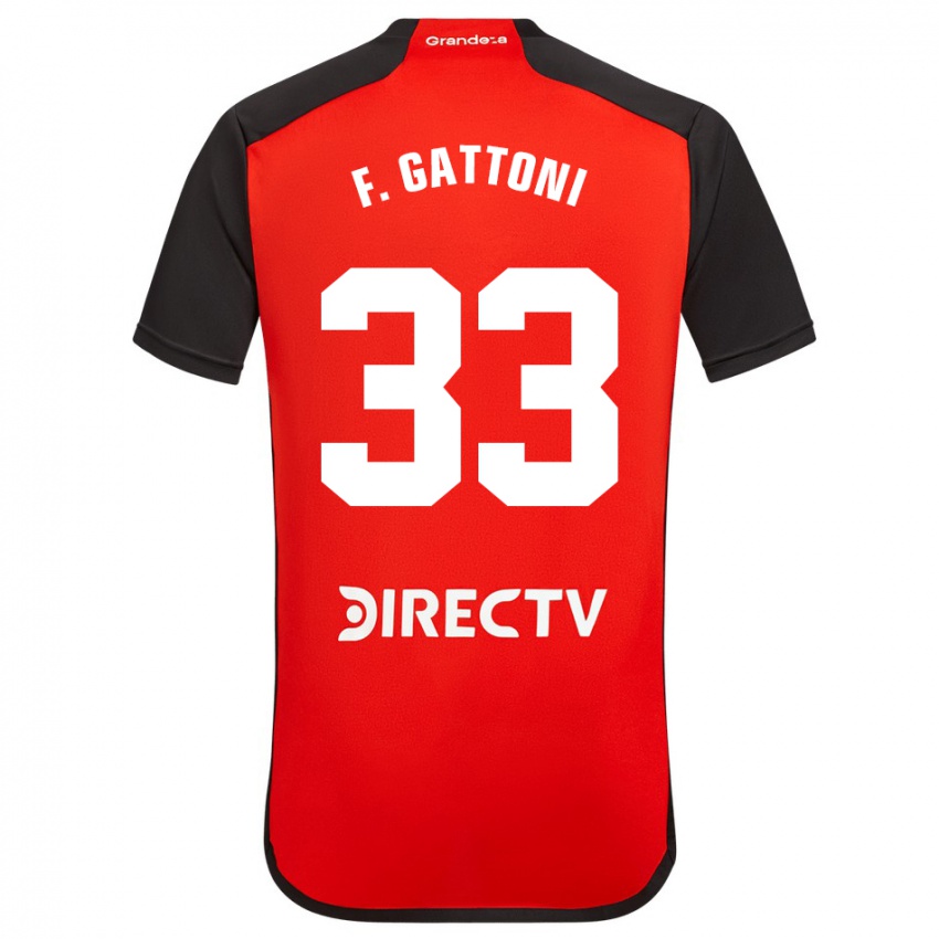 Criança Camisola Federico Gattoni #33 Vermelho Preto Branco Alternativa 2024/25 Camisa