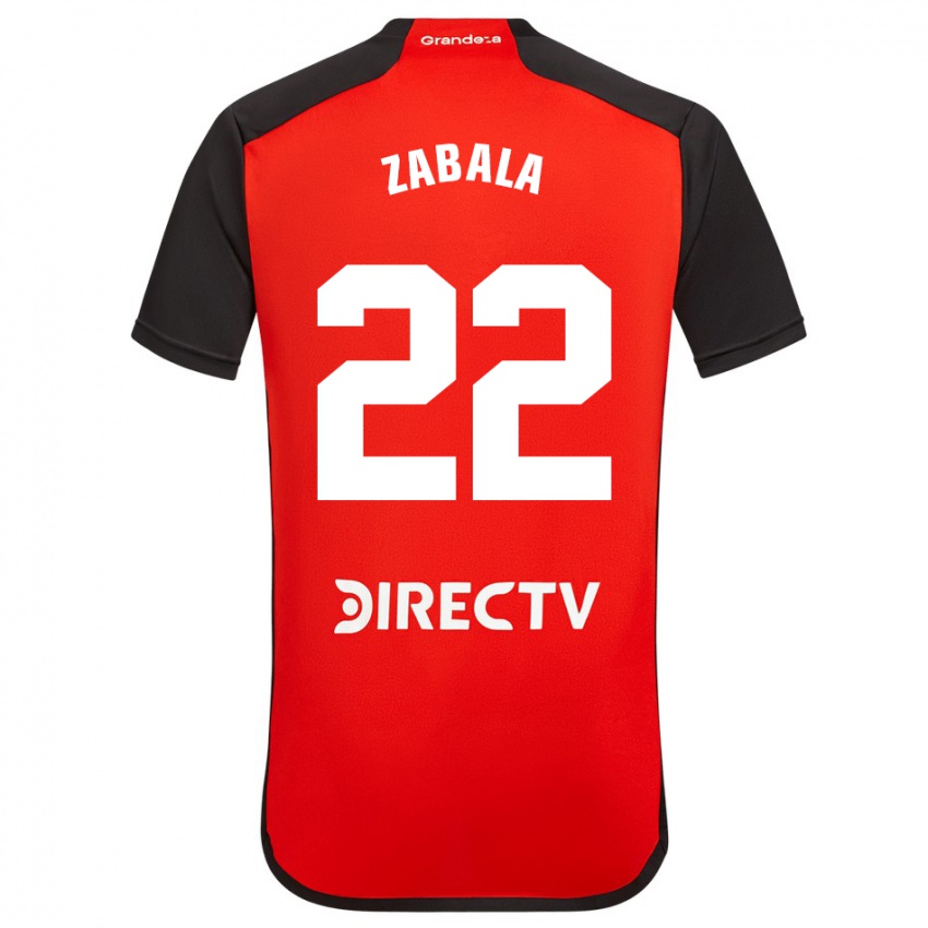 Criança Camisola Daniel Zabala #22 Vermelho Preto Branco Alternativa 2024/25 Camisa