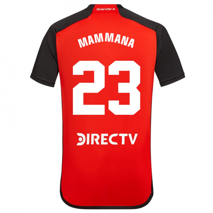 Criança Camisola Emanuel Mammana #23 Vermelho Preto Branco Alternativa 2024/25 Camisa