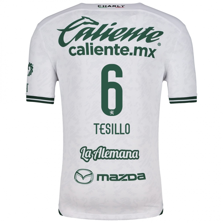 Criança Camisola William Tesillo #6 Branco Verde Alternativa 2024/25 Camisa