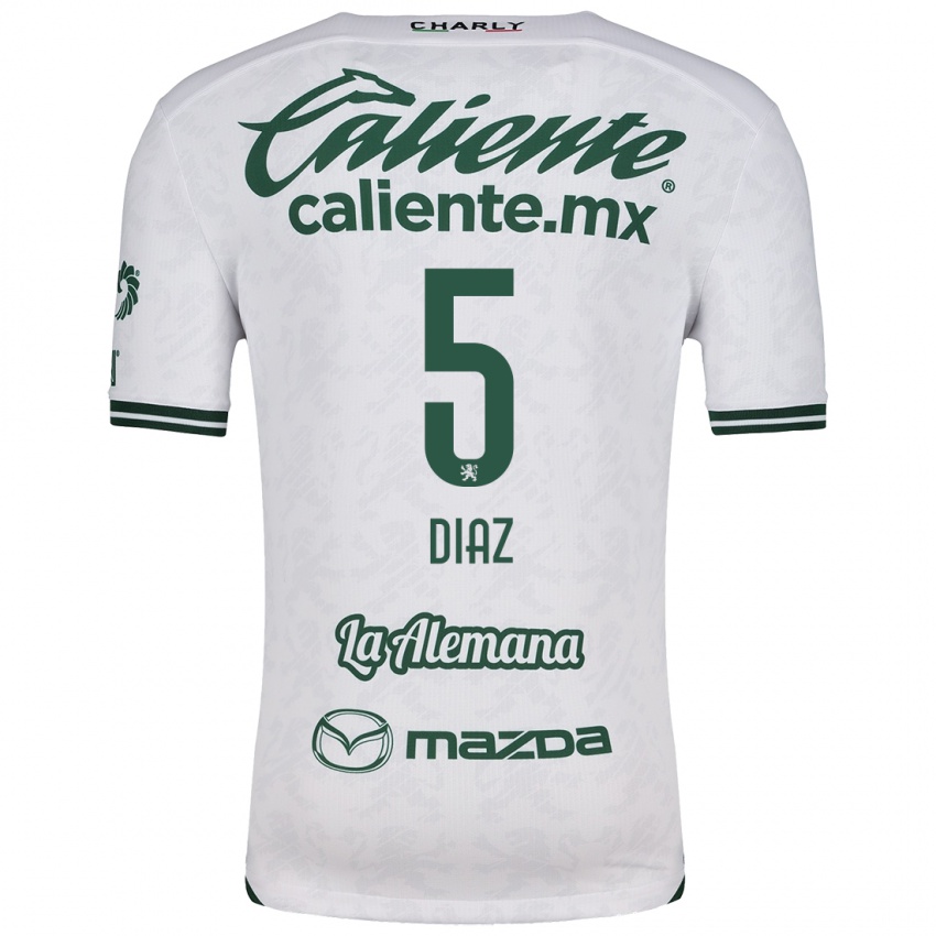 Criança Camisola Brenda Díaz #5 Branco Verde Alternativa 2024/25 Camisa