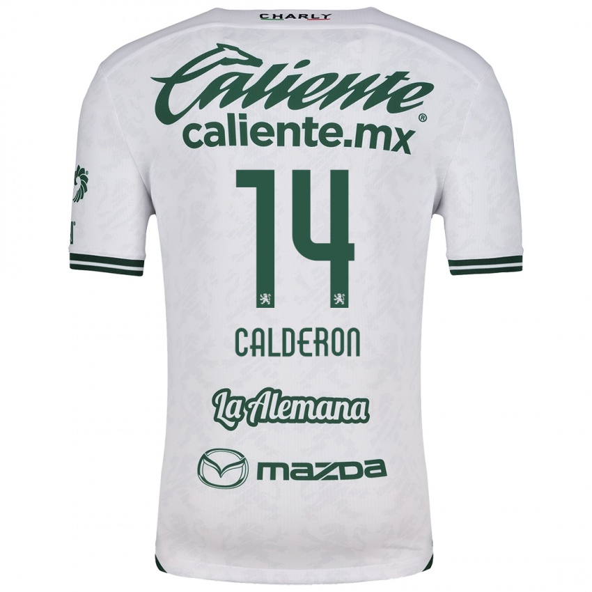 Criança Camisola Daniela Calderón #14 Branco Verde Alternativa 2024/25 Camisa