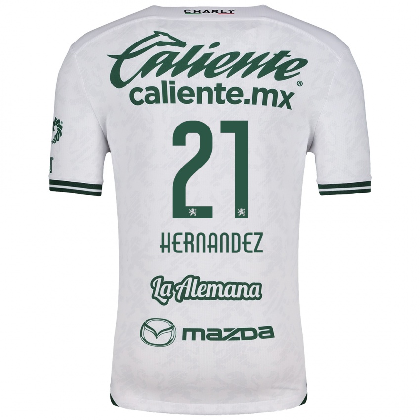 Criança Camisola Alexa Hernández #21 Branco Verde Alternativa 2024/25 Camisa