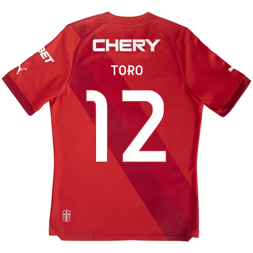 Criança Camisola Ian Toro #12 Vermelho Branco Alternativa 2024/25 Camisa