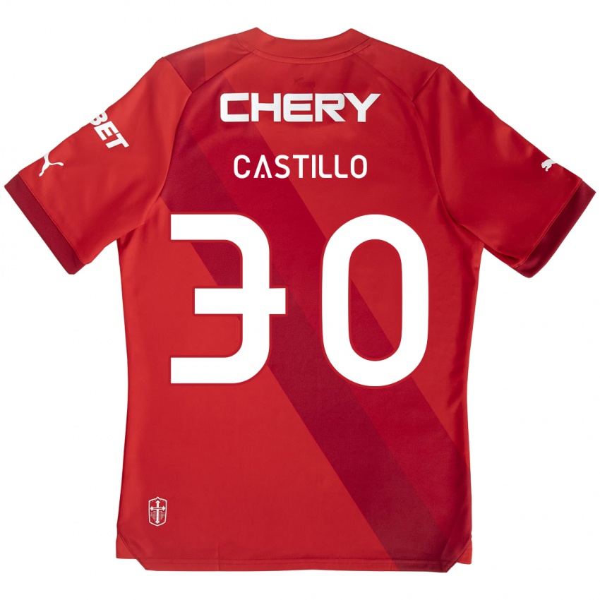 Criança Camisola Nicolas Castillo #30 Vermelho Branco Alternativa 2024/25 Camisa