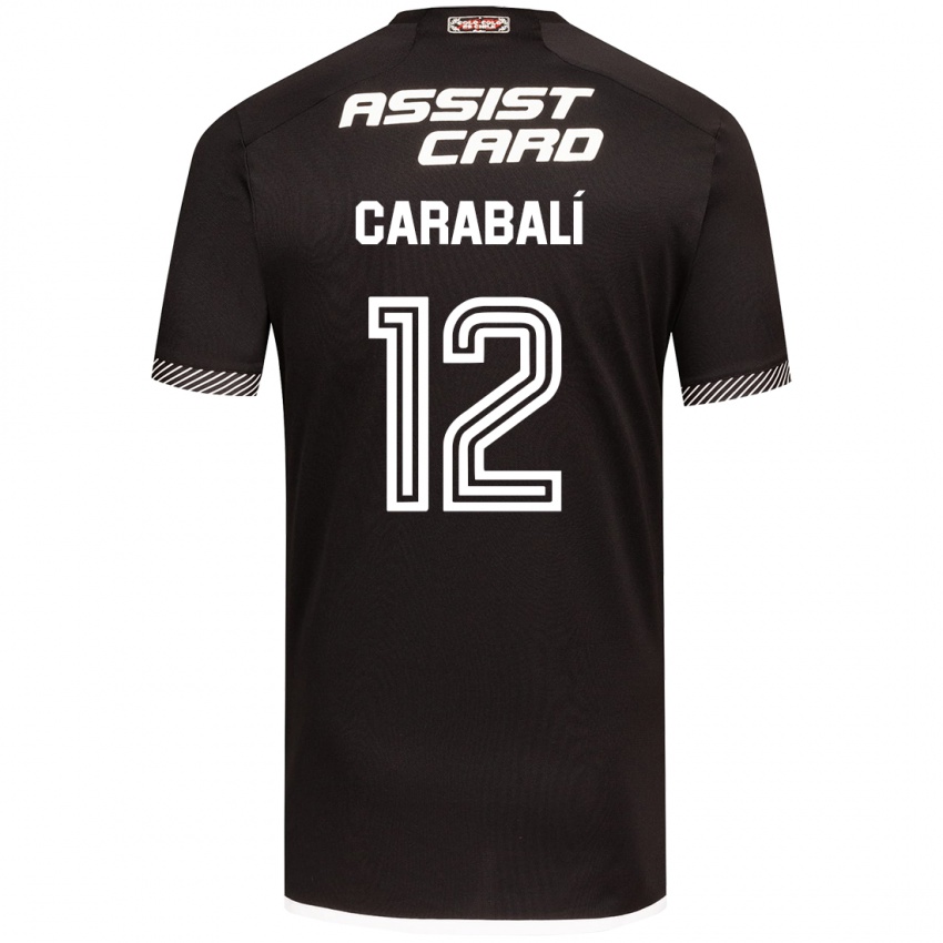 Criança Camisola Omar Carabalí #12 Preto Branco Alternativa 2024/25 Camisa