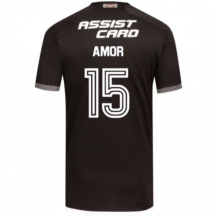 Criança Camisola Emiliano Amor #15 Preto Branco Alternativa 2024/25 Camisa