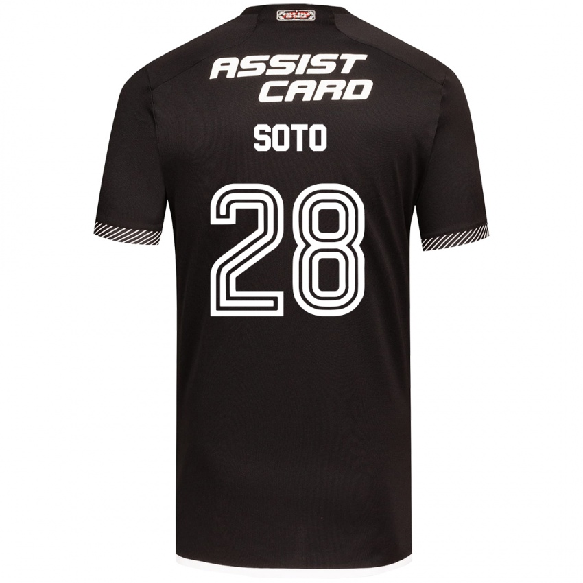 Criança Camisola Lucas Soto #28 Preto Branco Alternativa 2024/25 Camisa