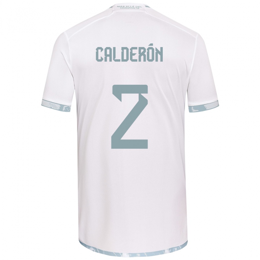 Criança Camisola Franco Calderón #2 Branco Cinza Alternativa 2024/25 Camisa