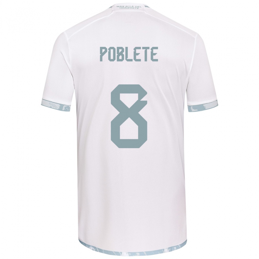 Criança Camisola Israel Poblete #8 Branco Cinza Alternativa 2024/25 Camisa