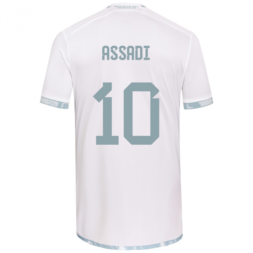 Criança Camisola Lucas Assadi #10 Branco Cinza Alternativa 2024/25 Camisa