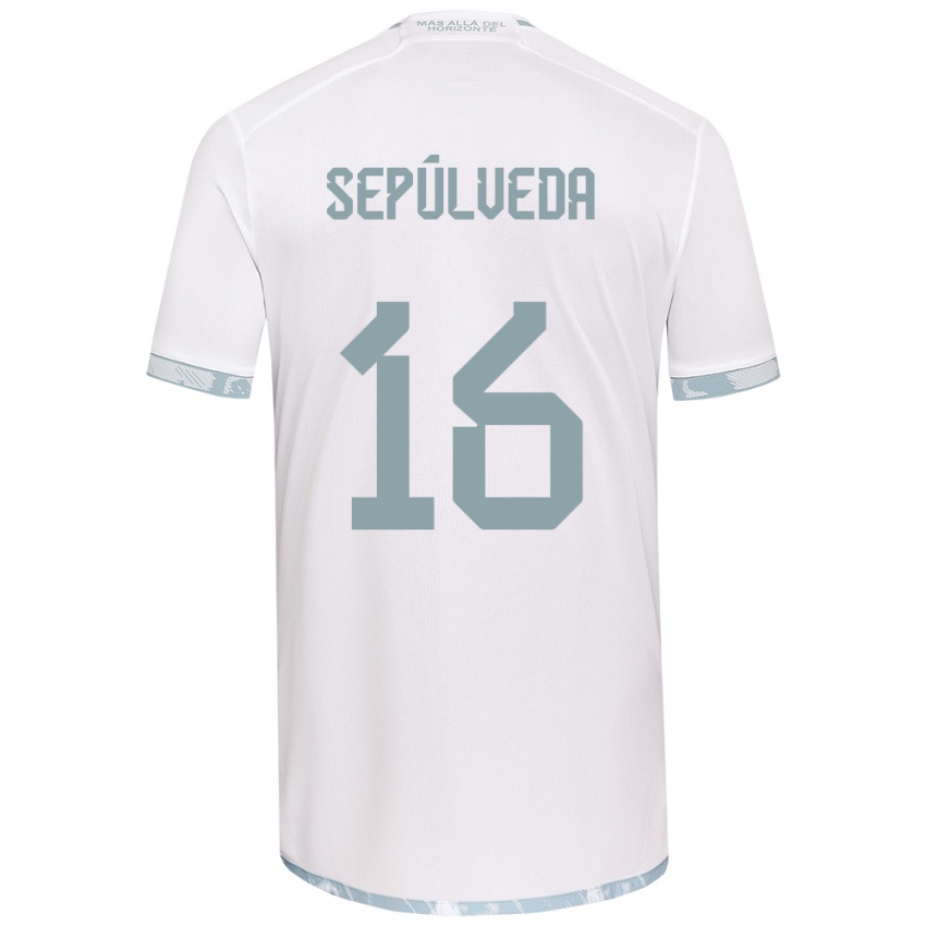 Criança Camisola Matías Sepúlveda #16 Branco Cinza Alternativa 2024/25 Camisa