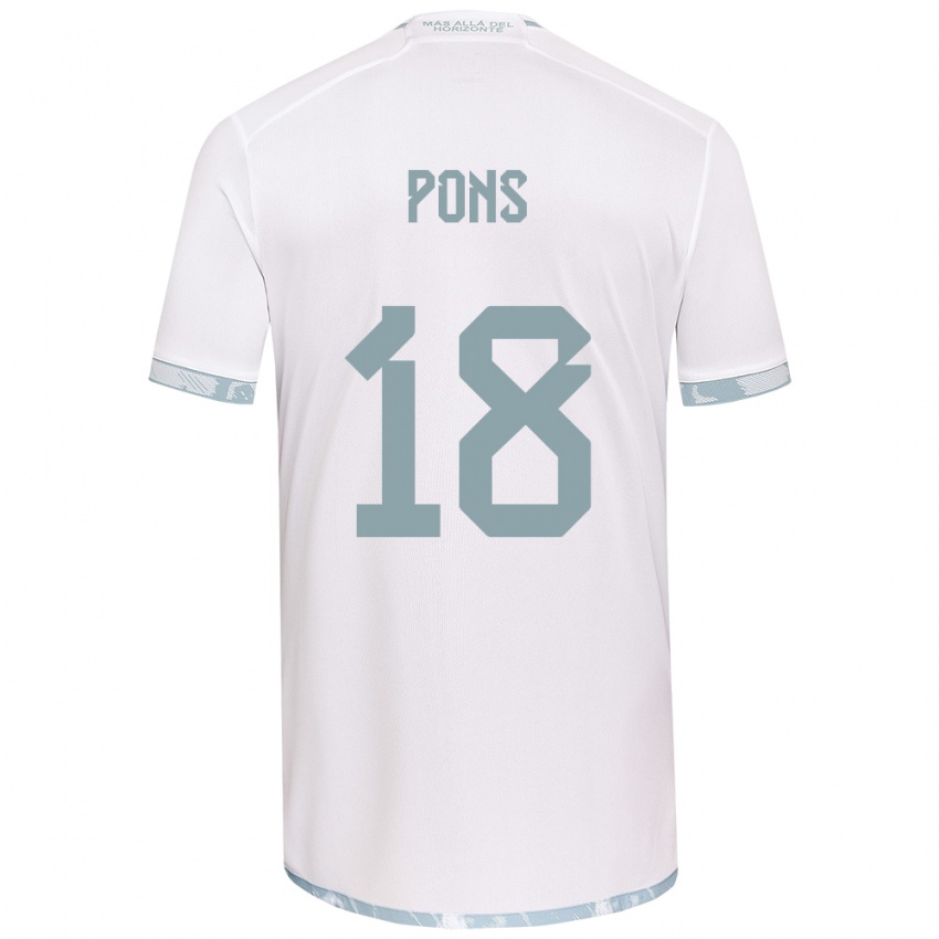 Criança Camisola Luciano Pons #18 Branco Cinza Alternativa 2024/25 Camisa