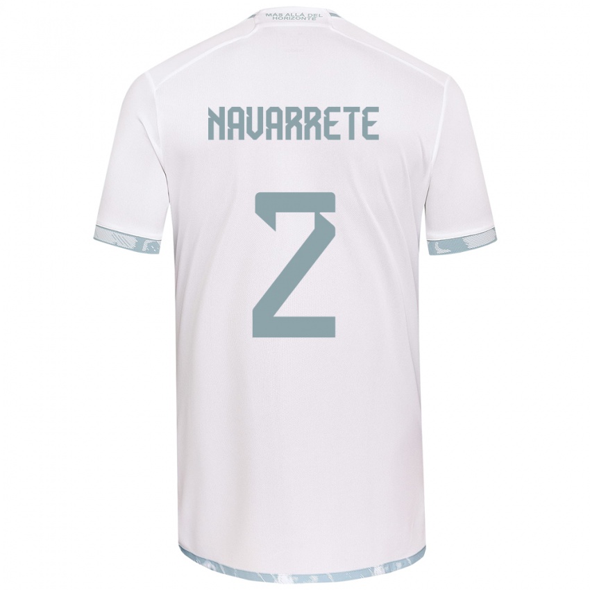 Criança Camisola Daniel Navarrete #2 Branco Cinza Alternativa 2024/25 Camisa