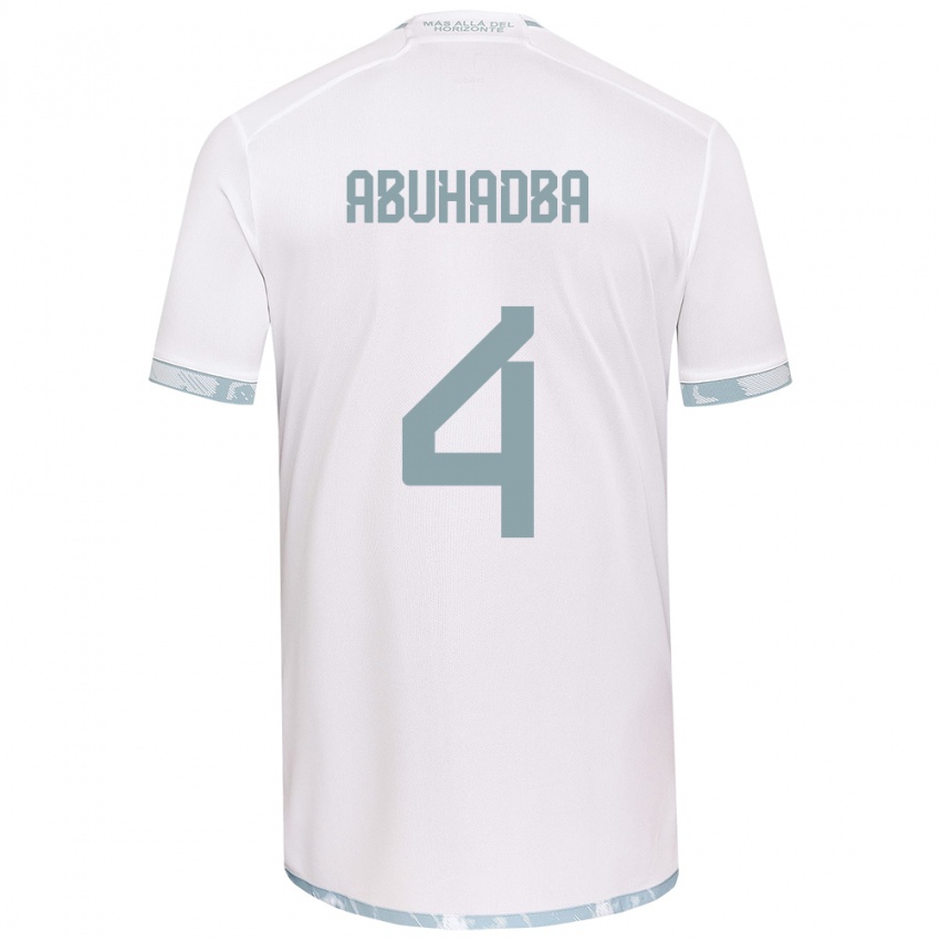 Criança Camisola Zacarías Abuhadba #4 Branco Cinza Alternativa 2024/25 Camisa