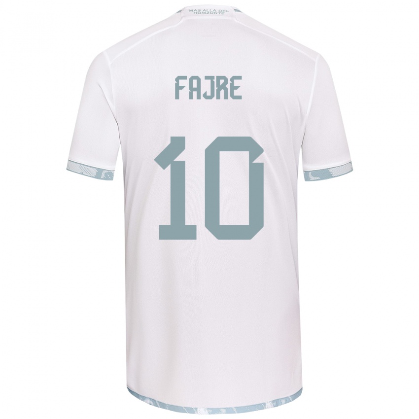 Criança Camisola Nicole Fajre #10 Branco Cinza Alternativa 2024/25 Camisa