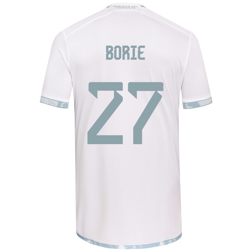 Criança Camisola Emilie Borie #27 Branco Cinza Alternativa 2024/25 Camisa