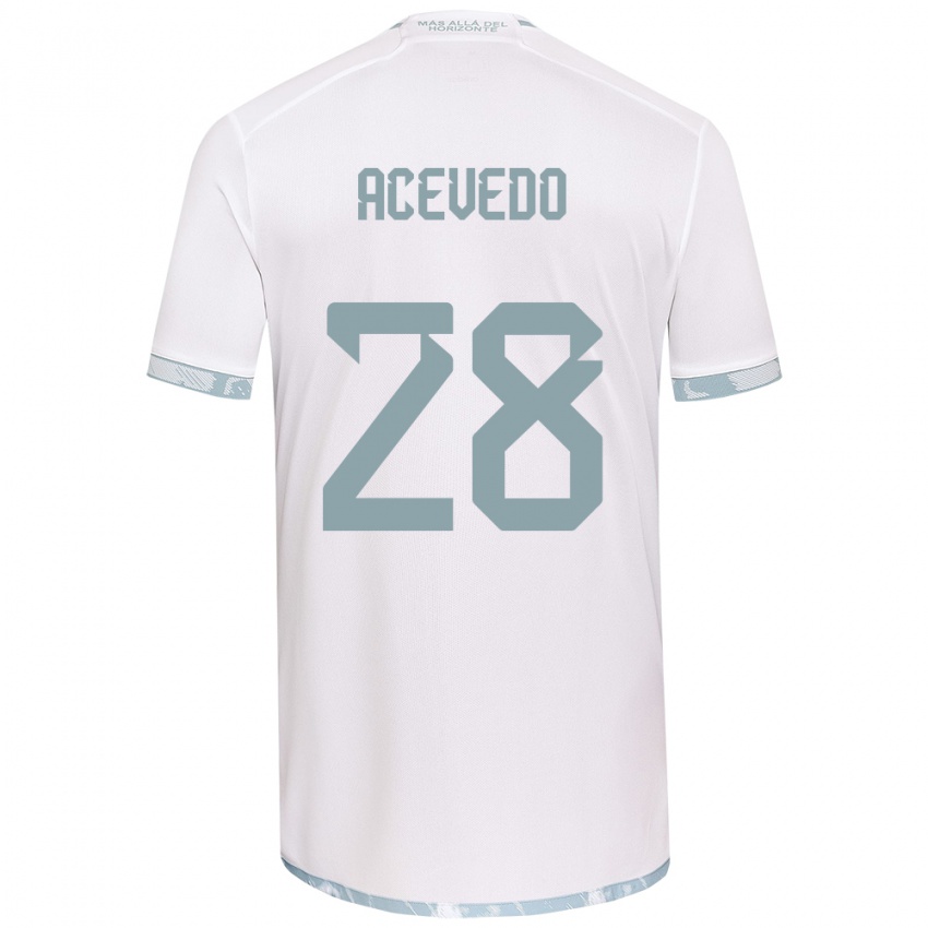 Criança Camisola Florencia Acevedo #28 Branco Cinza Alternativa 2024/25 Camisa