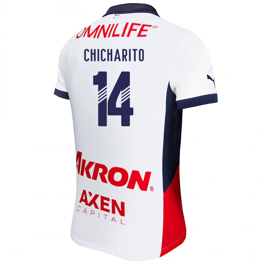 Criança Camisola Chicharito #14 Branco Vermelho Azul Alternativa 2024/25 Camisa