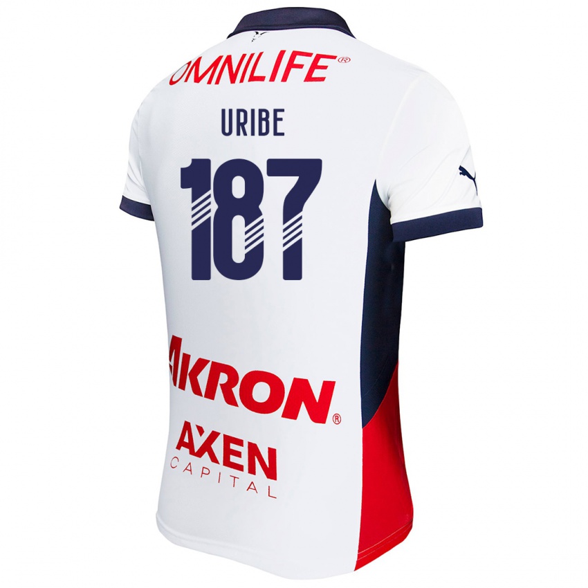 Criança Camisola Juan Uribe #187 Branco Vermelho Azul Alternativa 2024/25 Camisa