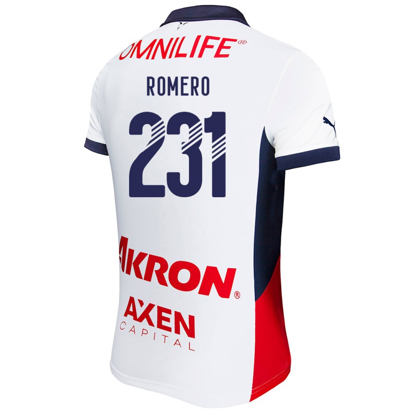 Criança Camisola Ángel Romero #231 Branco Vermelho Azul Alternativa 2024/25 Camisa