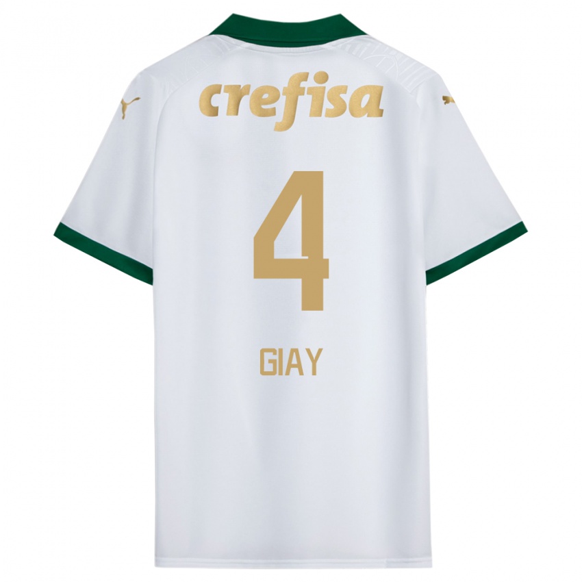 Criança Camisola Agustín Giay #4 Branco Verde Alternativa 2024/25 Camisa