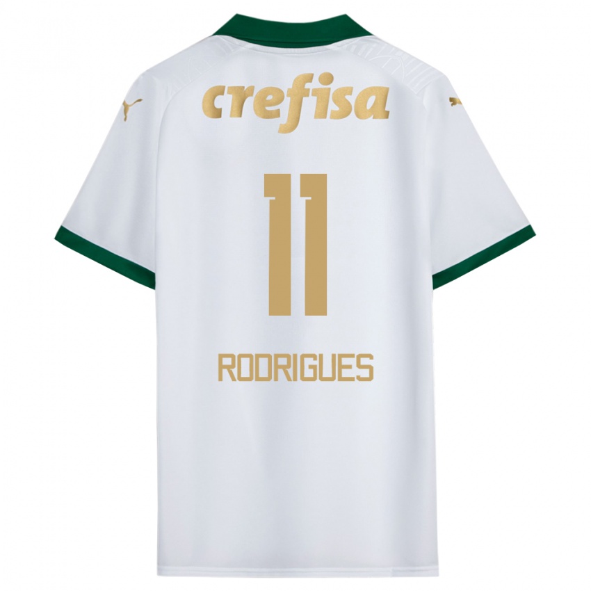 Criança Camisola Bruno Rodrigues #11 Branco Verde Alternativa 2024/25 Camisa