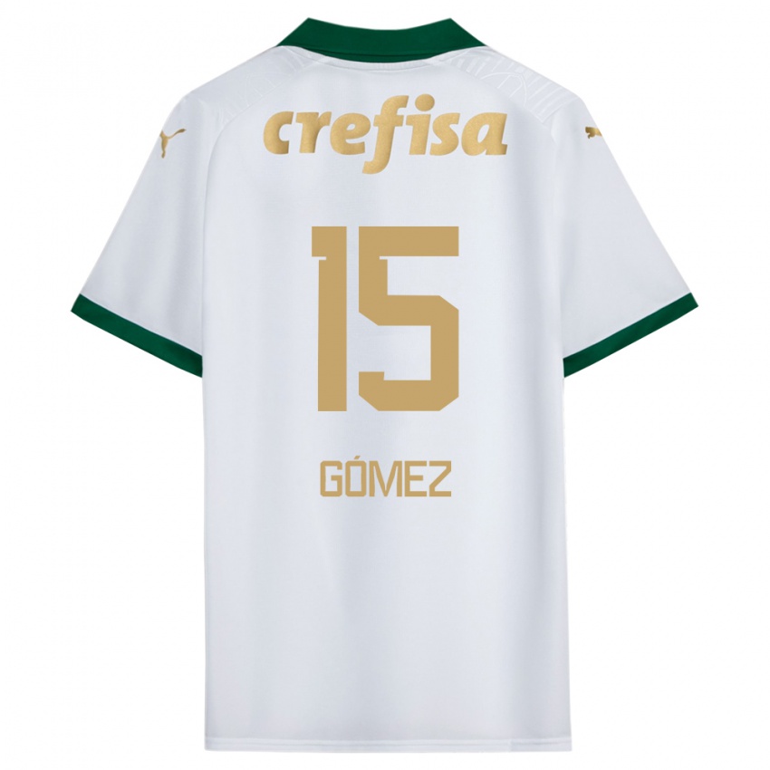 Criança Camisola Gustavo Gomez #15 Branco Verde Alternativa 2024/25 Camisa