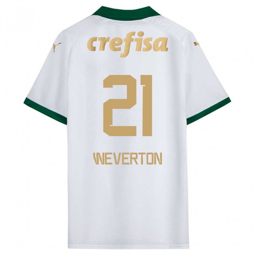 Criança Camisola Weverton #21 Branco Verde Alternativa 2024/25 Camisa