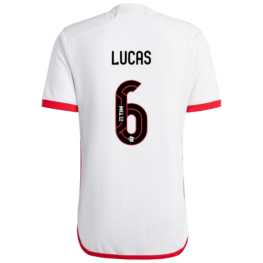 Criança Camisola Ayrton Lucas #6 Branco Vermelho Alternativa 2024/25 Camisa