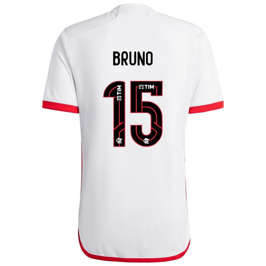 Criança Camisola Fabrício Bruno #15 Branco Vermelho Alternativa 2024/25 Camisa