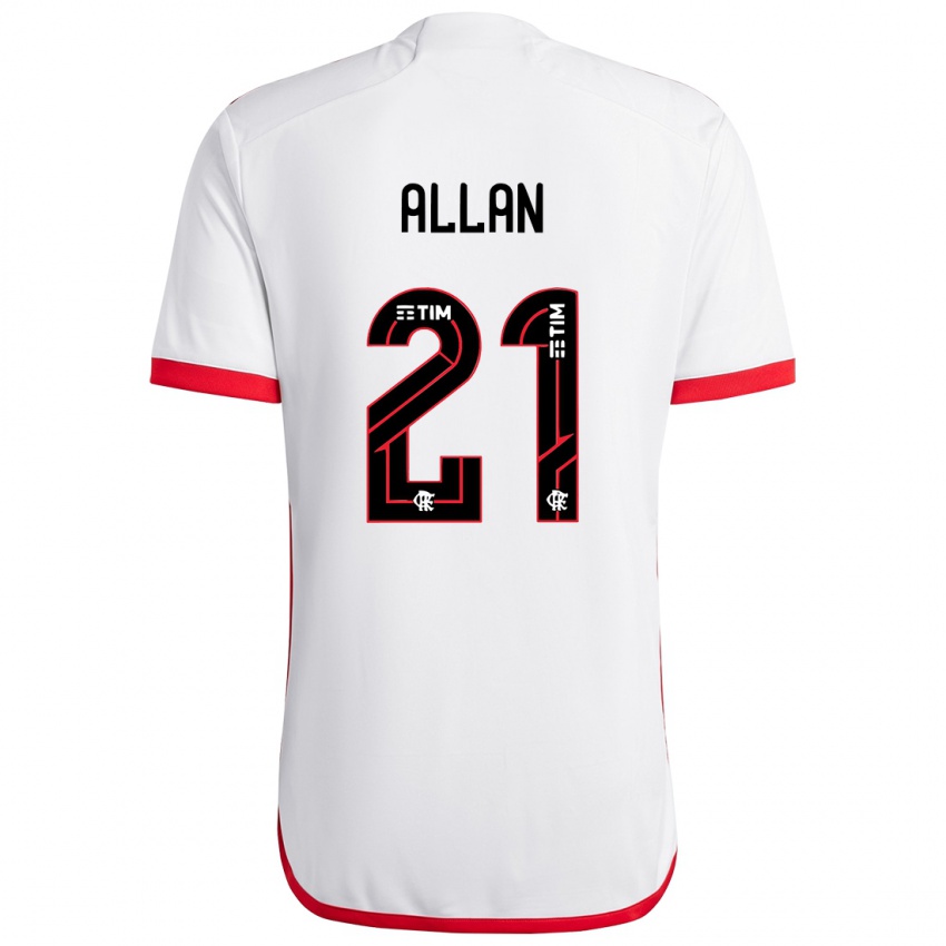 Criança Camisola Allan #21 Branco Vermelho Alternativa 2024/25 Camisa