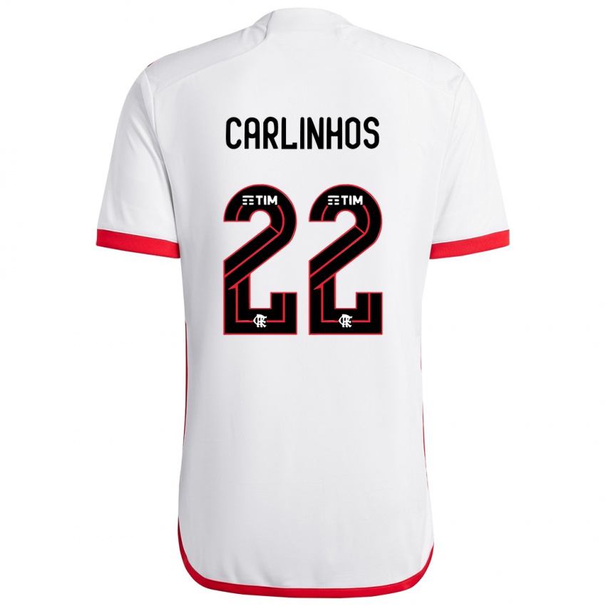 Criança Camisola Carlinhos #22 Branco Vermelho Alternativa 2024/25 Camisa