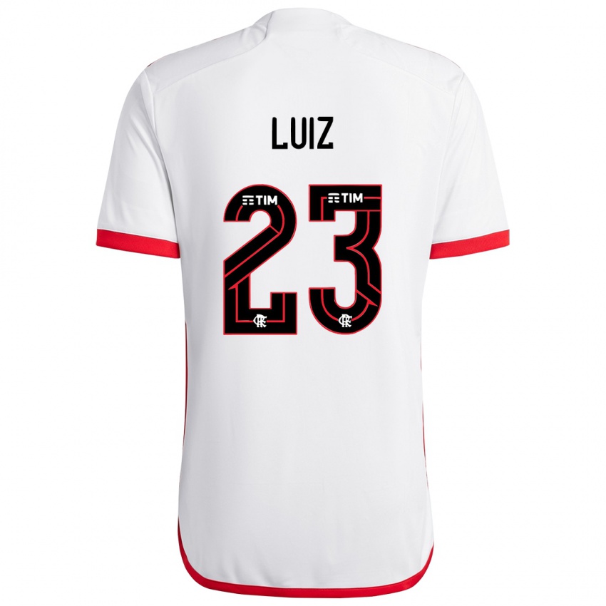 Criança Camisola David Luiz #23 Branco Vermelho Alternativa 2024/25 Camisa