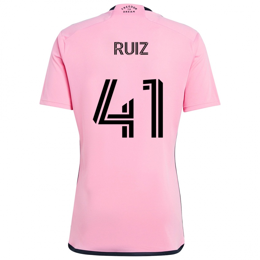 Homem Camisola David Ruíz #41 Cor-De-Rosa Principal 2024/25 Camisa