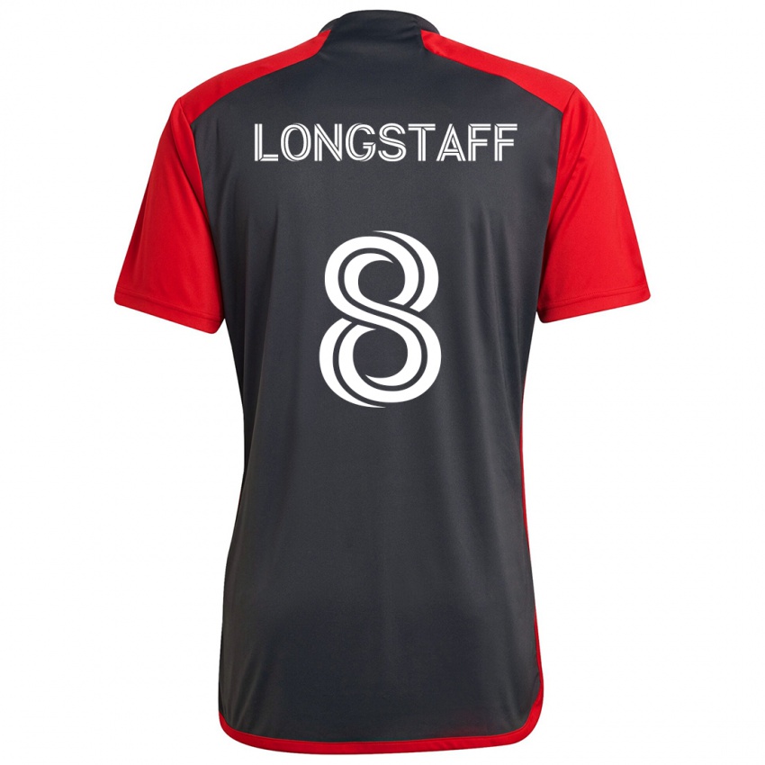 Homem Camisola Matty Longstaff #8 Vermelho Acinzentado Principal 2024/25 Camisa