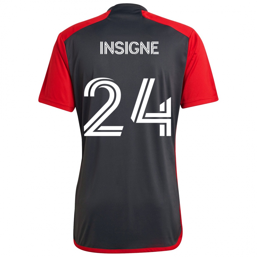 Homem Camisola Lorenzo Insigne #24 Vermelho Acinzentado Principal 2024/25 Camisa